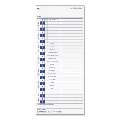 View larger image of Time Card for Pyramid, Weekly, 4 x 9, 100/Pack