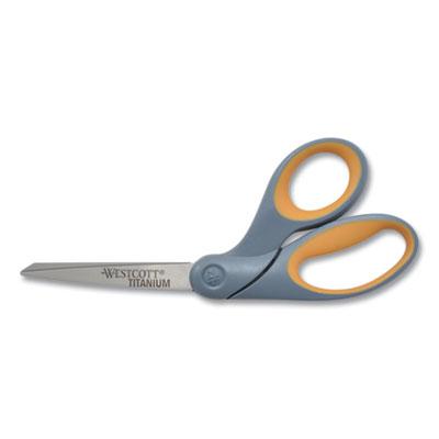 View larger image of Titanium Bonded Scissors, 8" Long, 3.5" Cut Length, Gray/Yellow Offset Handle
