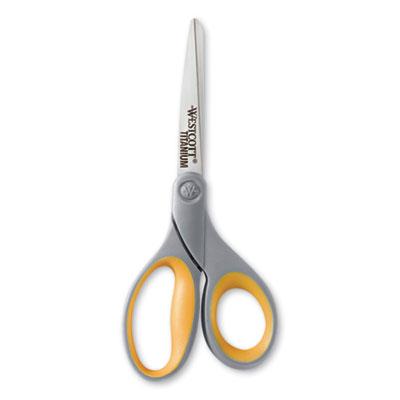 View larger image of Titanium Bonded Scissors, 8" Long, 3.5" Cut Length, Gray/Yellow Straight Handle