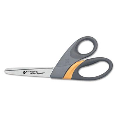 View larger image of TITANIUM ULTRASMOOTH SCISSORS, 8" LONG, 3.5" CUT LENGTH, GRAY/YELLOW OFFSET HANDLE