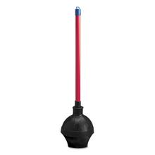 Toilet Plunger, 18" Plastic Handle w/ 5 5/8" Dia Bowl, Red/Black
