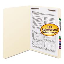 Top Tab Fastener Folders, Straight Tabs, 0.75" Expansion, 1 Fastener, Letter Size, Manila Exterior, 50/Box