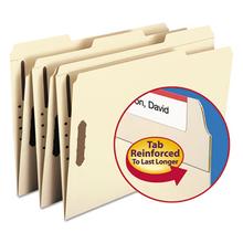 Top Tab Fastener Folders, 1/3-Cut Tabs: Assorted, 0.75" Expansion, 2 Fasteners, Legal Size, Manila Exterior, 50/Box