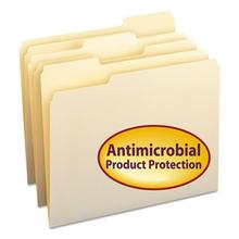 Top Tab File Folders with Antimicrobial Product Protection, 1/3-Cut Tabs, Letter Size, Manila, 100/Box
