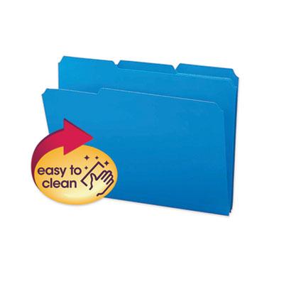 View larger image of Top Tab Poly Colored File Folders, 1/3-Cut Tabs, Letter Size, Blue, 24/Box
