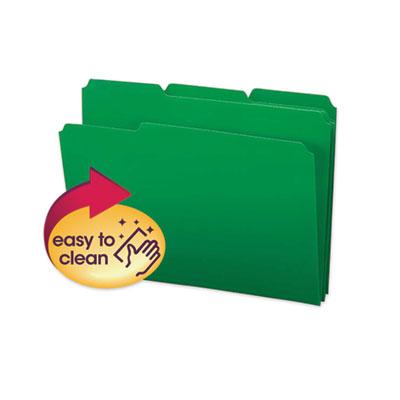 View larger image of Top Tab Poly Colored File Folders, 1/3-Cut Tabs, Letter Size, Green, 24/Box