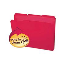 Top Tab Poly Colored File Folders, 1/3-Cut Tabs, Letter Size, Red, 24/Box