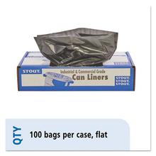 Total Recycled Content Plastic Trash Bags, 30 gal, 1.3 mil, 30" x 39", Brown/Black, 100/Carton
