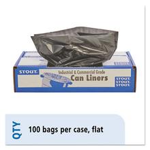 Total Recycled Content Plastic Trash Bags, 33 gal, 1.3 mil, 33" x 40", Brown/Black, 100/Carton