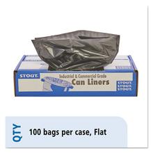 Total Recycled Content Plastic Trash Bags, 56 gal, 1.5 mil, 43" x 49", Brown/Black, 100/Carton
