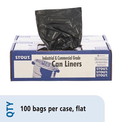 View larger image of Total Recycled Content Plastic Trash Bags, 60 gal, 1.5 mil, 36" x 58", Brown/Black, 100/Carton