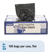 Total Recycled Content Plastic Trash Bags, 60 gal, 1.5 mil, 36" x 58", Brown/Black, 100/Carton