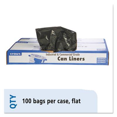 View larger image of Total Recycled Content Plastic Trash Bags, 60 gal, 1.5 mil, 38" x 60", Brown/Black, 100/Carton