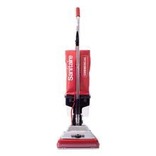 TRADITION Upright Vacuum with Dust Cup, 7 Amp, 12" Path, Red/Steel