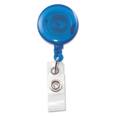 View larger image of Translucent Retractable ID Card Reel, 30" Extension, Blue, 12/Pack