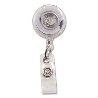 View larger image of Translucent Retractable ID Card Reel, 30" Extension, Clear, 12/Pack