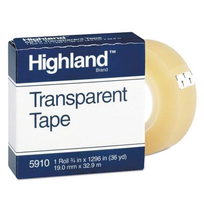View larger image of Transparent Tape, 1" Core, 0.75" x 36 yds, Clear