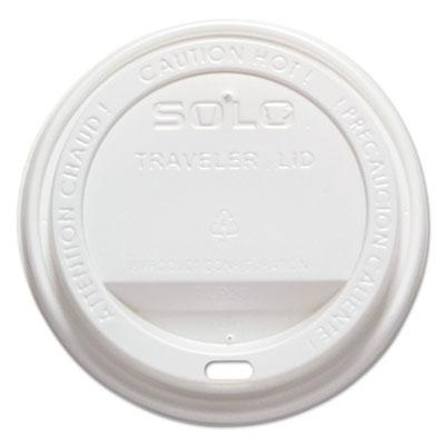 View larger image of Traveler Cappuccino Style Dome Lid, Polystyrene, Fits 10-24 oz Hot Cups, White, 1000/Carton