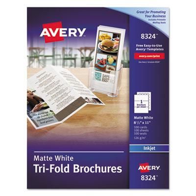 View larger image of Tri-Fold Brochures, 92 Bright, 83lb, 8.5 x 11, Matte White, 100/Pack