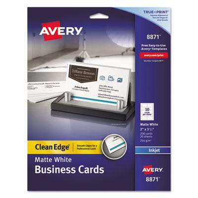 View larger image of True Print Clean Edge Business Cards, Inkjet, 2 x 3 1/2, White, 200/Pack