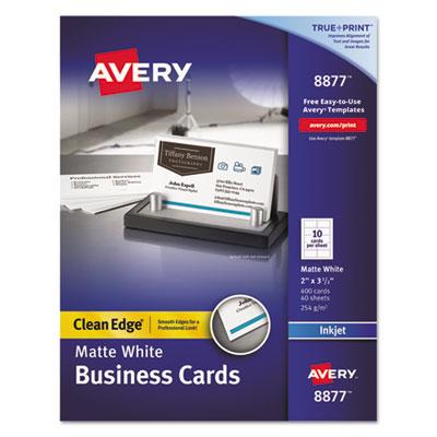 View larger image of True Print Clean Edge Business Cards, Inkjet, 2 x 3 1/2, White, 400/Box