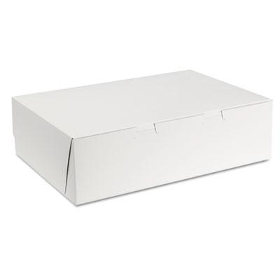 View larger image of White One-Piece Non-Window Bakery Boxes, 1/4-Sheet Cake Box, 14 x 10 x 4, White, Paper, 100/Carton