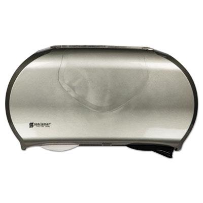 View larger image of Twin 9" Jumbo Bath Tissue Dispenser, Summit, 19.25 x 6 x 12.25, Faux Stainless Steel
