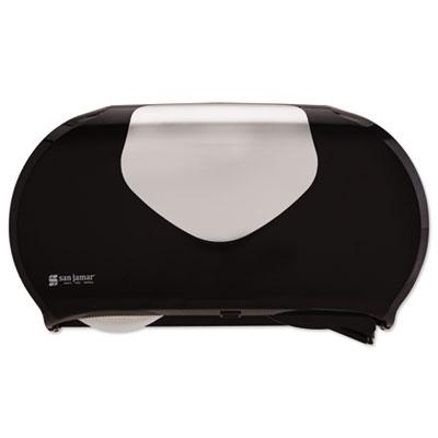 View larger image of Twin 9" Jumbo Bath Tissue Dispenser, Summit, 20.07 x 5.88 x 11.9, Black/Faux Stainless Steel