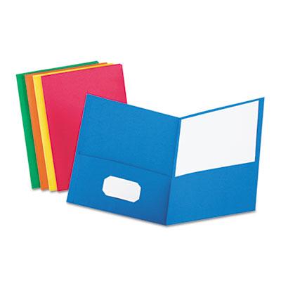 View larger image of Twin-Pocket Folder, Embossed Leather Grain Paper, 0.5" Capacity, 11 X 8.5, Assorted Colors, 25/box