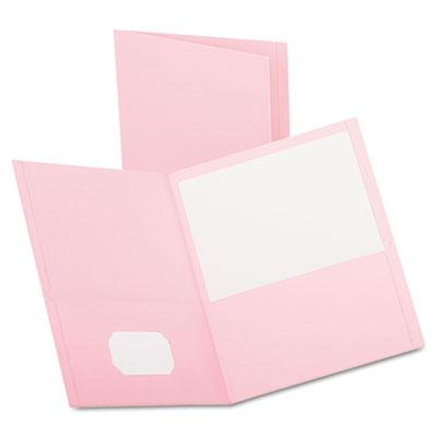 View larger image of Twin-Pocket Folder, Embossed Leather Grain Paper, 0.5" Capacity, 11 X 8.5, Pink, 25/box