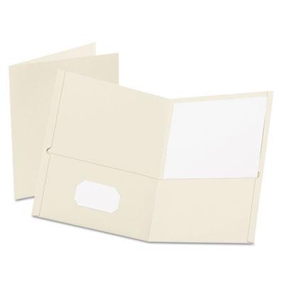 View larger image of Twin-Pocket Folder, Embossed Leather Grain Paper, 0.5" Capacity, 11 X 8.5, White, 25/box