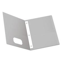 Twin-Pocket Folders With 3 Fasteners, 0.5" Capacity, 11 X 8.5, Gray, 25/box