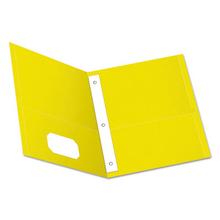 Twin-Pocket Folders With 3 Fasteners, 0.5" Capacity, 11 X 8.5, Yellow, 25/box