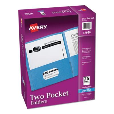 View larger image of Two-Pocket Folder, 40-Sheet Capacity, 11 X 8.5, Light Blue, 25/box