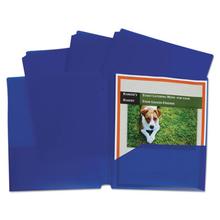 Two-Pocket Heavyweight Poly Portfolio Folder, 3-Hole Punch, 11 X 8.5, Blue, 25/box