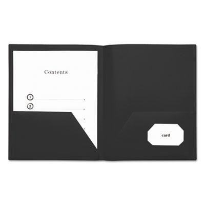 View larger image of Two-Pocket Plastic Folders, 100-Sheet Capacity, 11 X 8.5, Black, 10/pack
