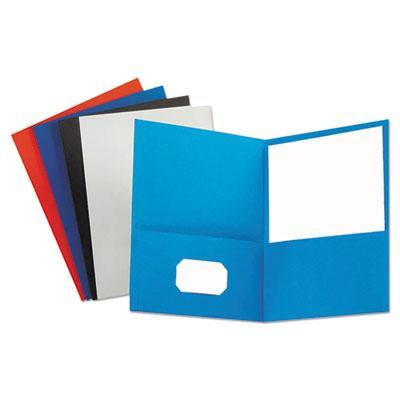 View larger image of Two-Pocket Portfolio, Embossed Leather Grain Paper, 11 X 8.5, Assorted Colors, 25/box