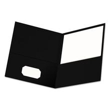 Two-Pocket Portfolio, Embossed Leather Grain Paper, 11 X 8.5, Black, 25/box