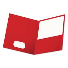 Two-Pocket Portfolio, Embossed Leather Grain Paper, 11 X 8.5, Red, 25/box