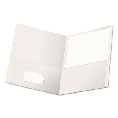 View larger image of Two-Pocket Portfolio, Embossed Leather Grain Paper, 11 X 8.5, White, 25/box