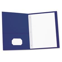 Two-Pocket Portfolios With Tang Fasteners, 0.5" Capacity, 11 X 8.5, Dark Blue, 25/box