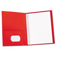Two-Pocket Portfolios With Tang Fasteners, 0.5" Capacity, 11 X 8.5, Red, 25/box
