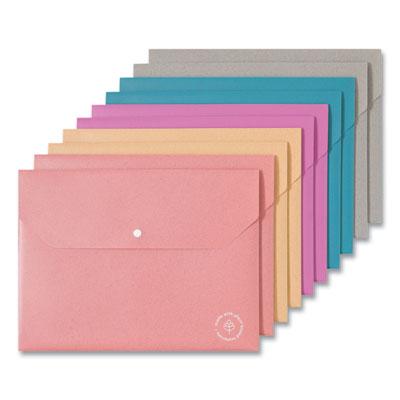 View larger image of U-Eco Document Holder, 0.59" Expansion, 1 Section, Snap Button Closure, Letter Size, Assorted Colors, 10/Pack
