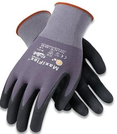 View larger image of Ultimate Seamless Knit Nylon Gloves, Nitrile Coated MicroFoam Grip on Palm and Fingers, Large, Gray, 12 Pairs