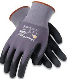 Ultimate Seamless Knit Nylon Gloves, Nitrile Coated MicroFoam Grip on Palm and Fingers, Large, Gray, 12 Pairs