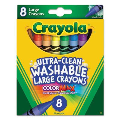 View larger image of Ultra-Clean Washable Crayons, Large, 8 Colors/Box