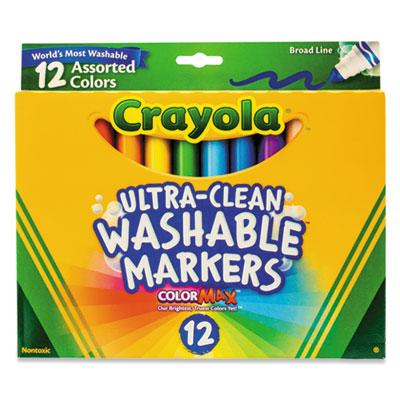 View larger image of Ultra-Clean Washable Markers, Broad Bullet Tip, Assorted Colors, Dozen