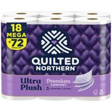 Ultra Plush Bathroom Tissue, Mega Roll, Septic Safe, 3-Ply, White, 255 Sheets/Roll, 18 Rolls/Carton