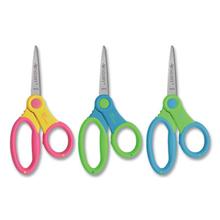 Ultra Soft Handle Scissors W/antimicrobial Protection, Pointed Tip, 5" Long, 2" Cut Length, Randomly Assorted Straight Handle