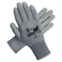 Ultra Tech TaCartonile Dexterity Work Gloves, White/Gray, Large, 12 Pairs